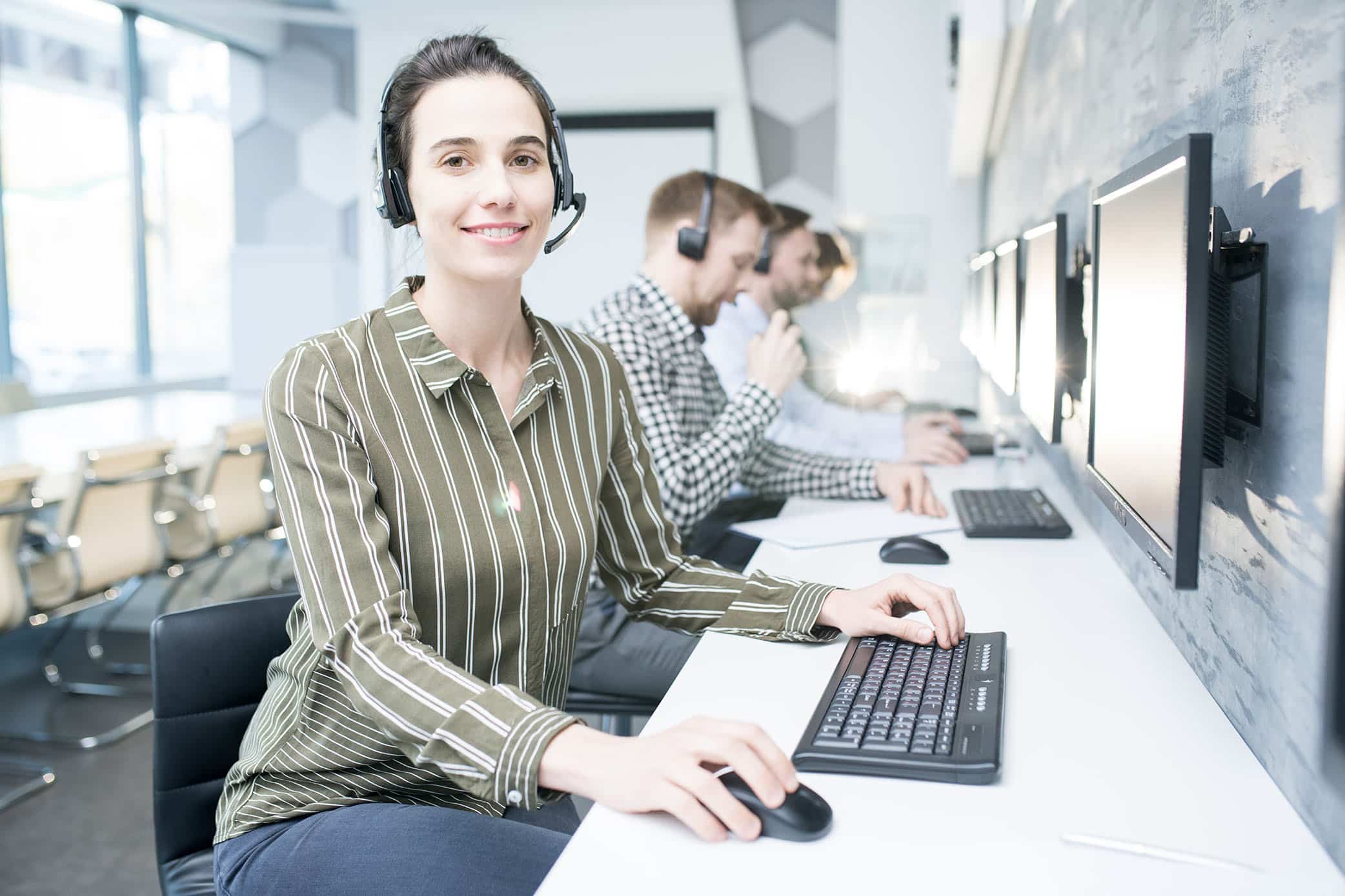 IT Customer support operator wearing headset